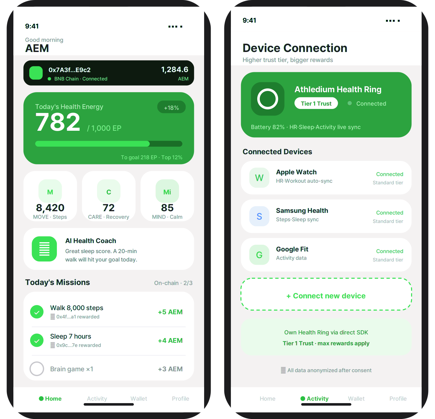 AEM Wallet app preview